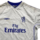 Chelsea FC Vintage Umbro Football Jersey White and Blue (XS)