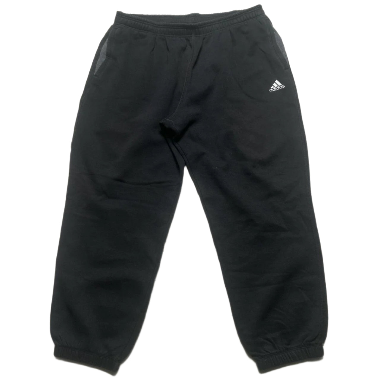 Adidas Black and White Baggy Joggers (XL)