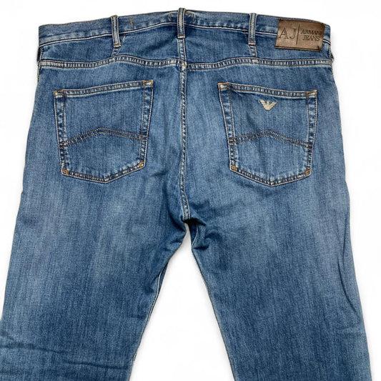 Armani Jeans J21 Light Blue Denim Straight Fit Jeans (36W)