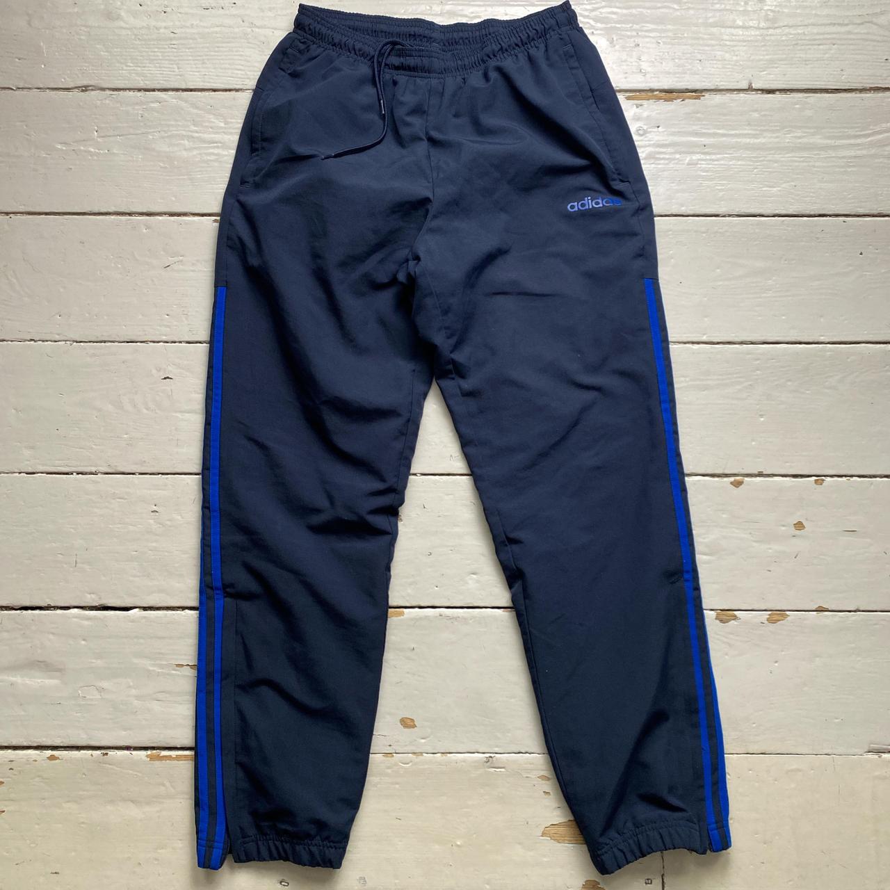 Adidas Navy and Blue Baggy Shell Trackpant Bottoms