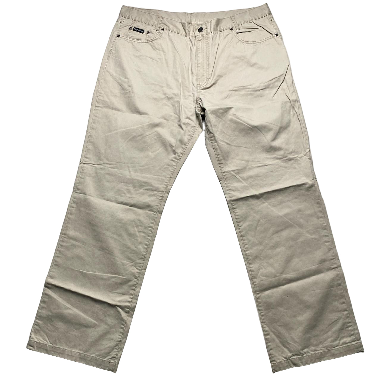 YSL Yves Saint Laurent Embroidery Vintage Cream Jean Trousers (40W)