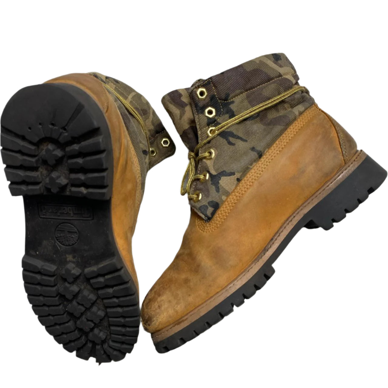 Timberland Nubuck and Camouflage High Boots (UK 8)