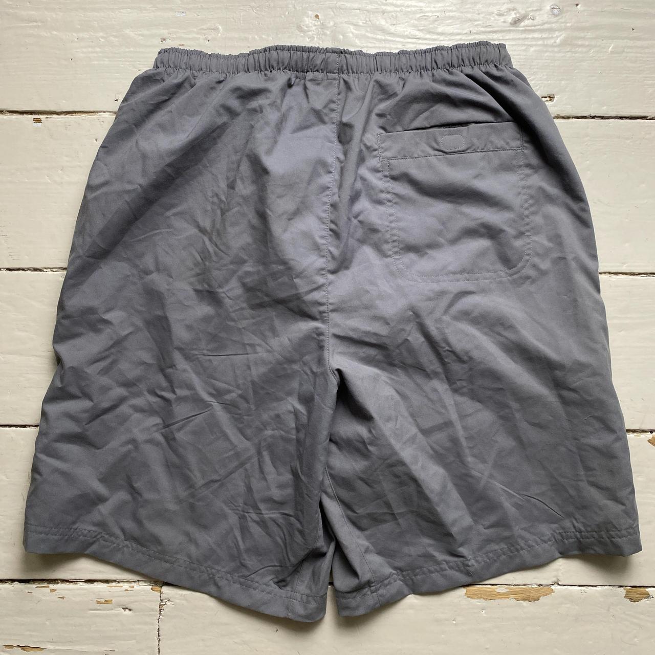 Nike Vintage Grey and Black Swoosh Y2K Shell Trackpant Shorts