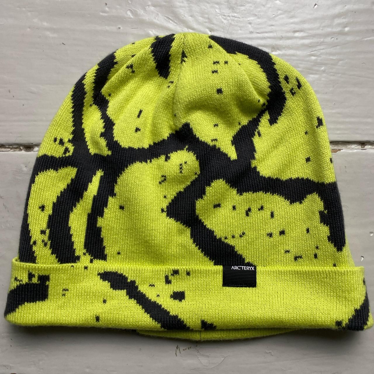 ArcTeryx Neon Yellow and Grey Beanie Hat