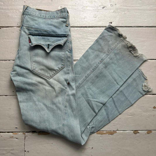 Levis Red Distressed Light Blue Jeans