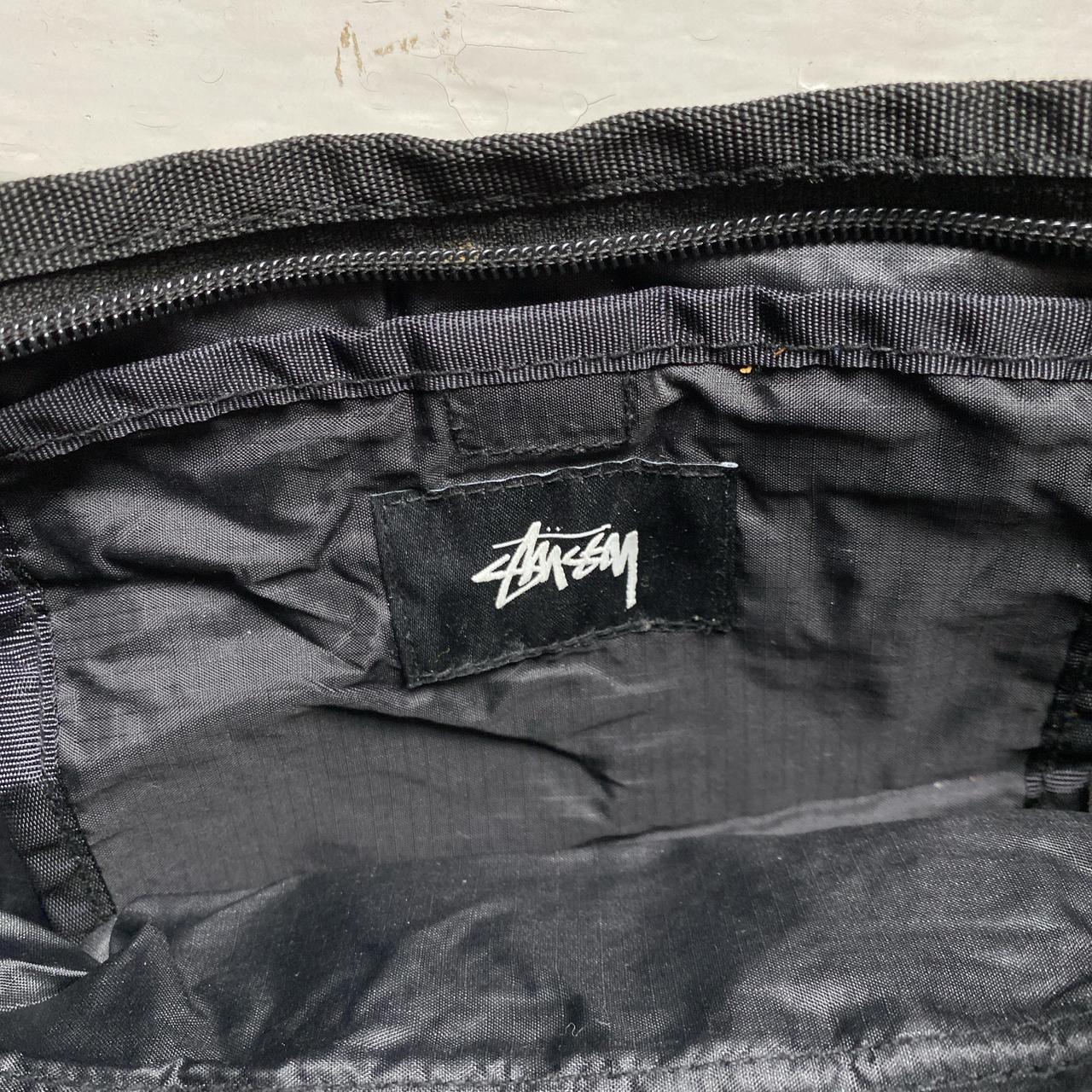 Stussy Black and White Mesh Pouch Bag