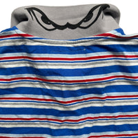 Always Do What You Should Do Education Lake Elsinore Eyes Blue Red and White Stripe Polo (M) Shirt