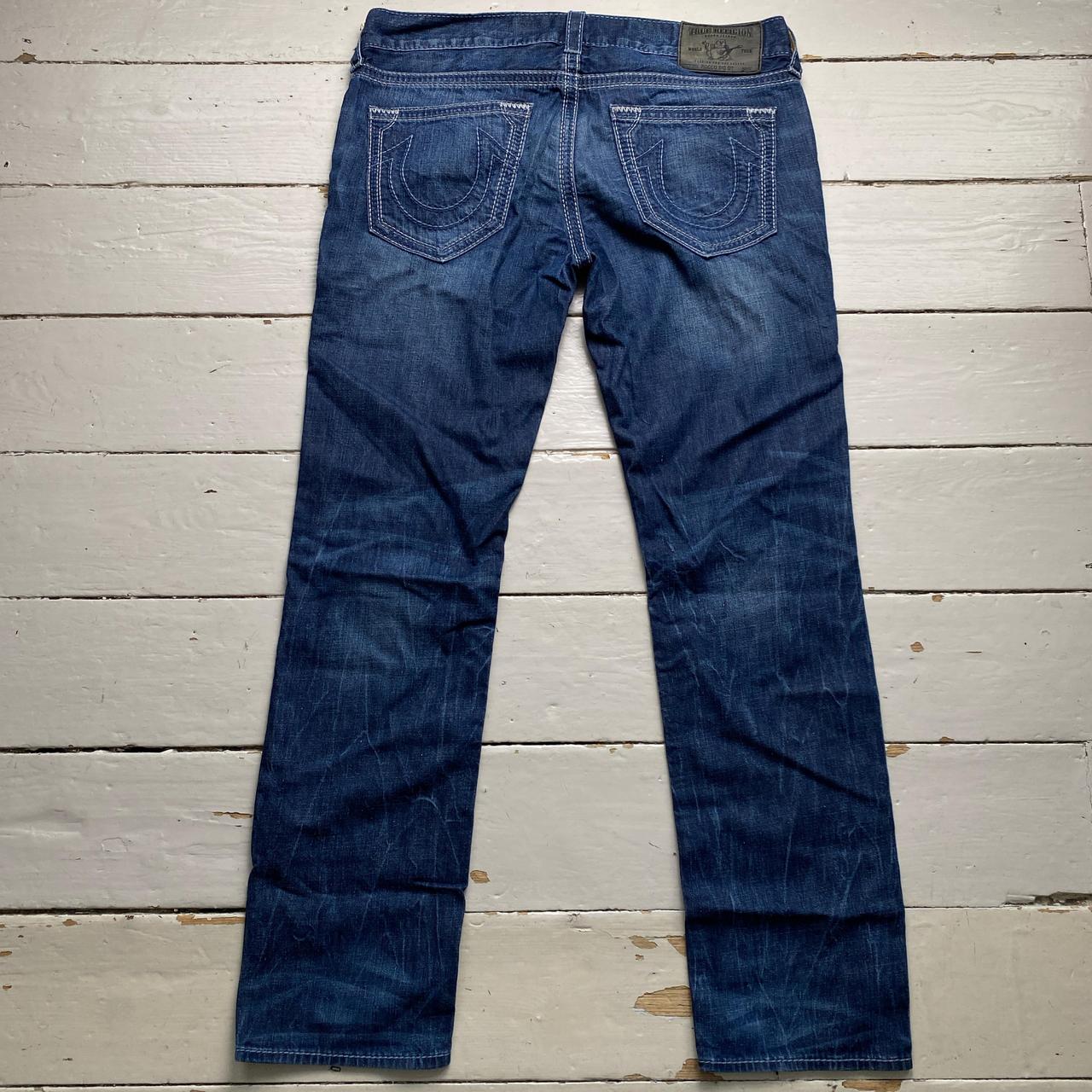 True Religion Rocco Big QT White Stitch Navy Jeans