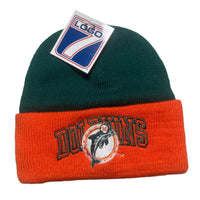 Miami Dolphins Vintage 90’s Team NFL Green and Orange Beanie Hat
