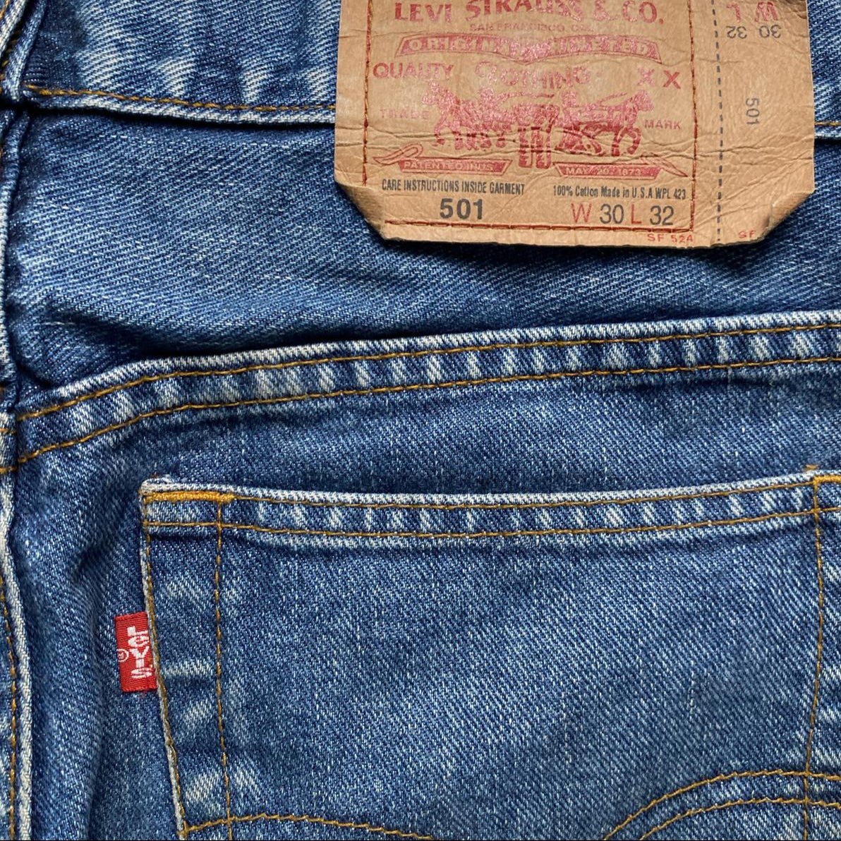 Levis 501 Vintage Made in USA Navy Jort Jean Shorts (30W)