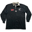 New Zealand All Blacks Canterbury Vintage Long Sleeve Rugby Polo Shirt (L)
