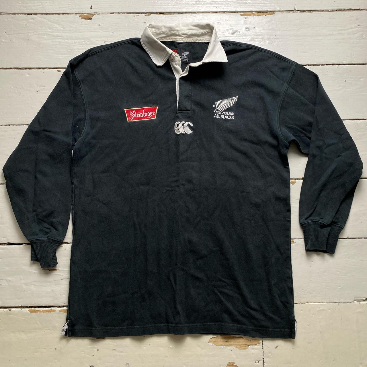 New Zealand All Blacks Canterbury Vintage Long Sleeve Rugby Polo Shirt