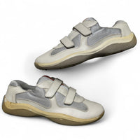 Prada Americas Cup White and Red Strap Up Trainers (UK 10)