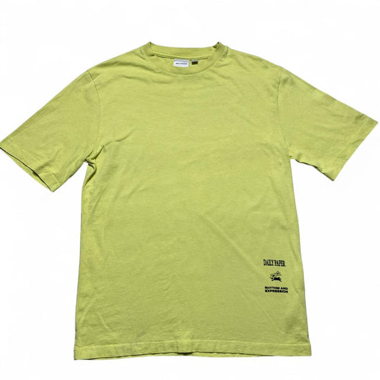 Daily Paper Lime Green and Black Rhythm and Expression T Shirt (S)