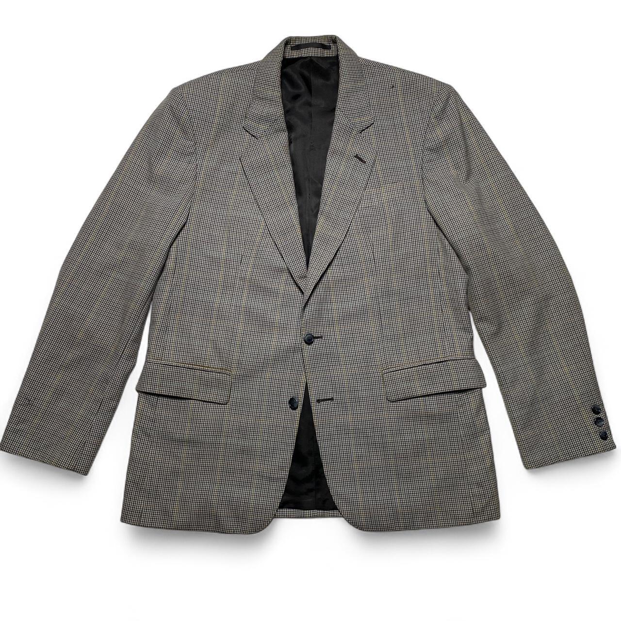 Burberry Vintage Grey Checked Suit Jacket (XL)