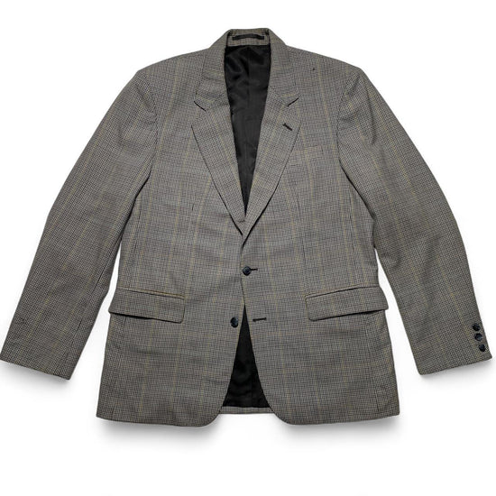 Burberry Vintage Grey Checked Suit Jacket (XL)