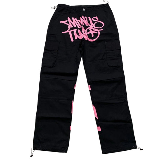 Minus Two Black and Pink Cargo Trousers (M)