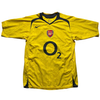 Nike Arsenal 2003/04 Vintage Total 90 Yellow and Grey O2 Football Jersey (S)