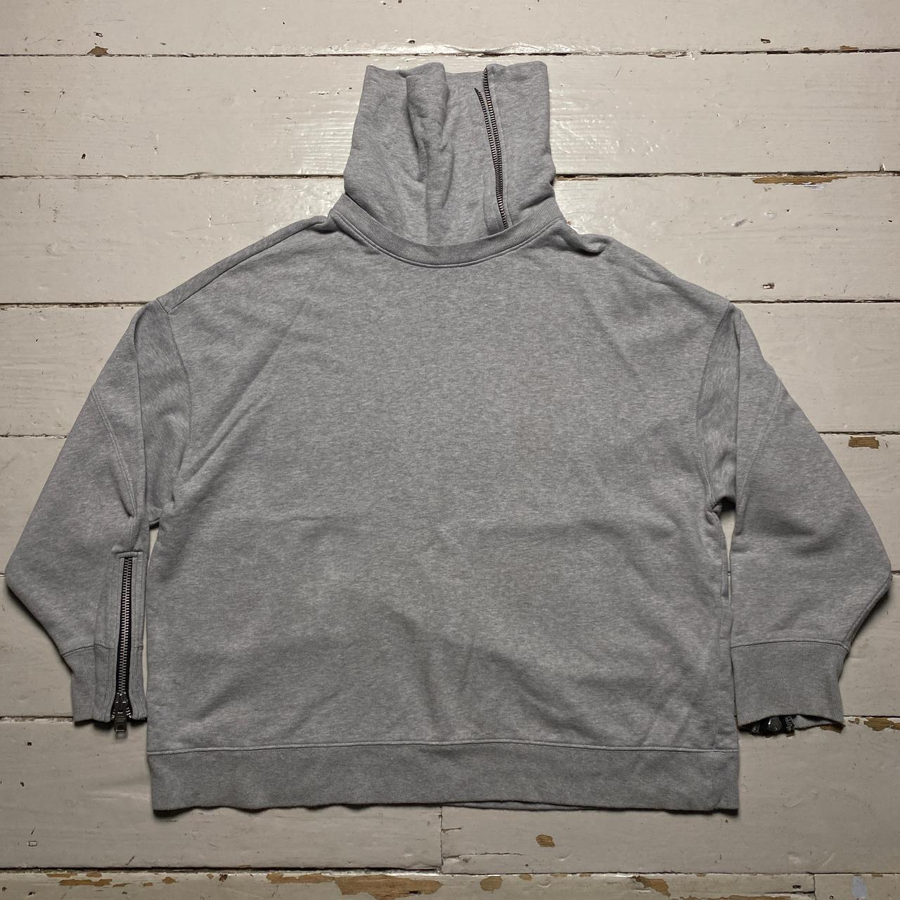 All Saints Grey Turtle Neck Zip Jumper