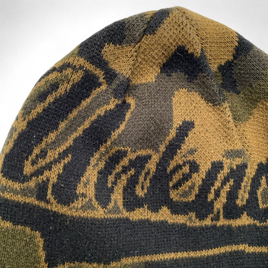 Unknown London Camouflage Green and Black Beanie Hat