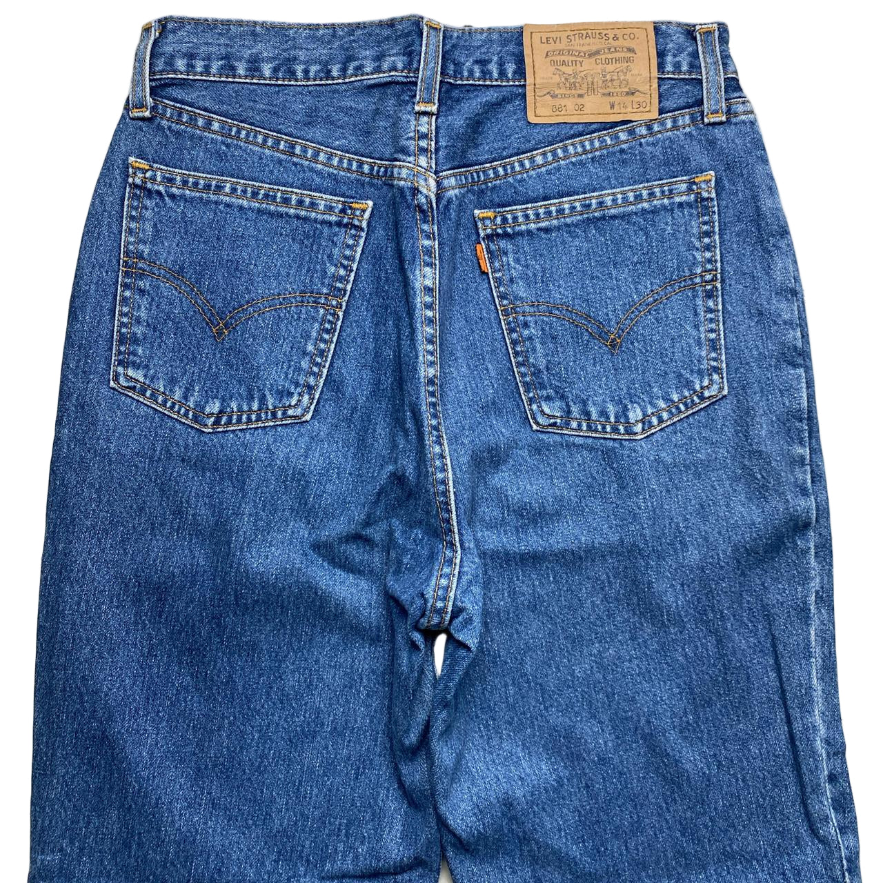Levis 881 02 Vintage Orange Tab Blue Jeans (30W)