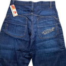 Criminal Damage Graffiti Baggy Navy Jorts Jean Shorts (34W)