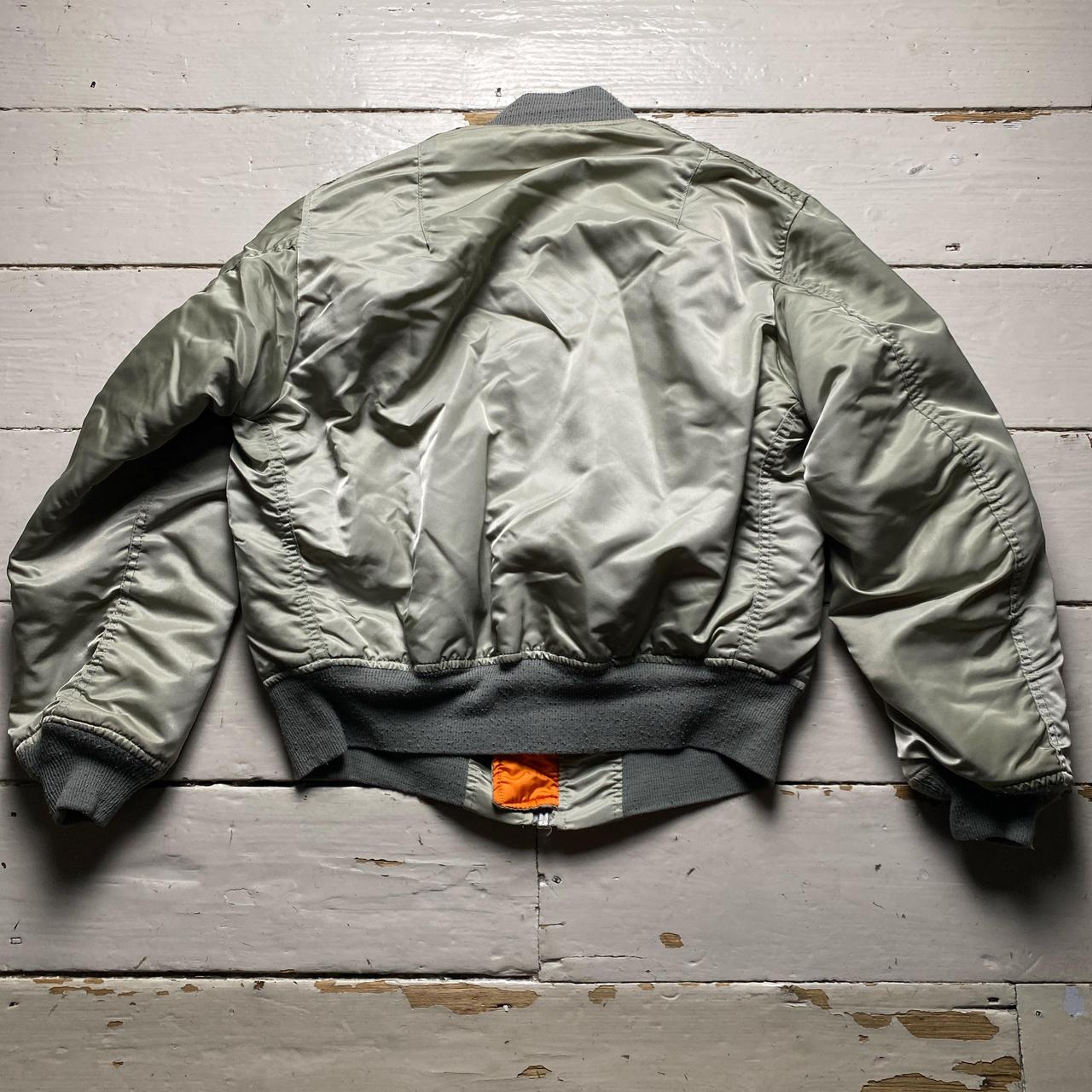 Alpha Industries Green and Orange Pilot Bomber Jacket