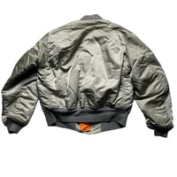 Alpha Industries Green and Orange Pilot Bomber Jacket (M)