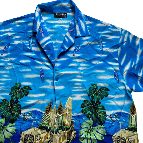 Hawaiian Floral Summer Short Sleeve Shirt (XL)