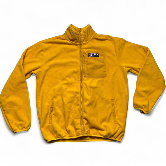 Fila Yellow and White Zip Fleece Jumper (M)
