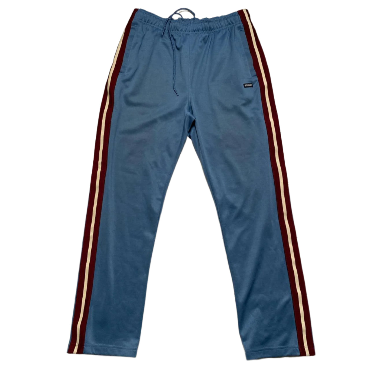 Stussy Blue and Burgundy Striped Trackpant Bottoms (M)