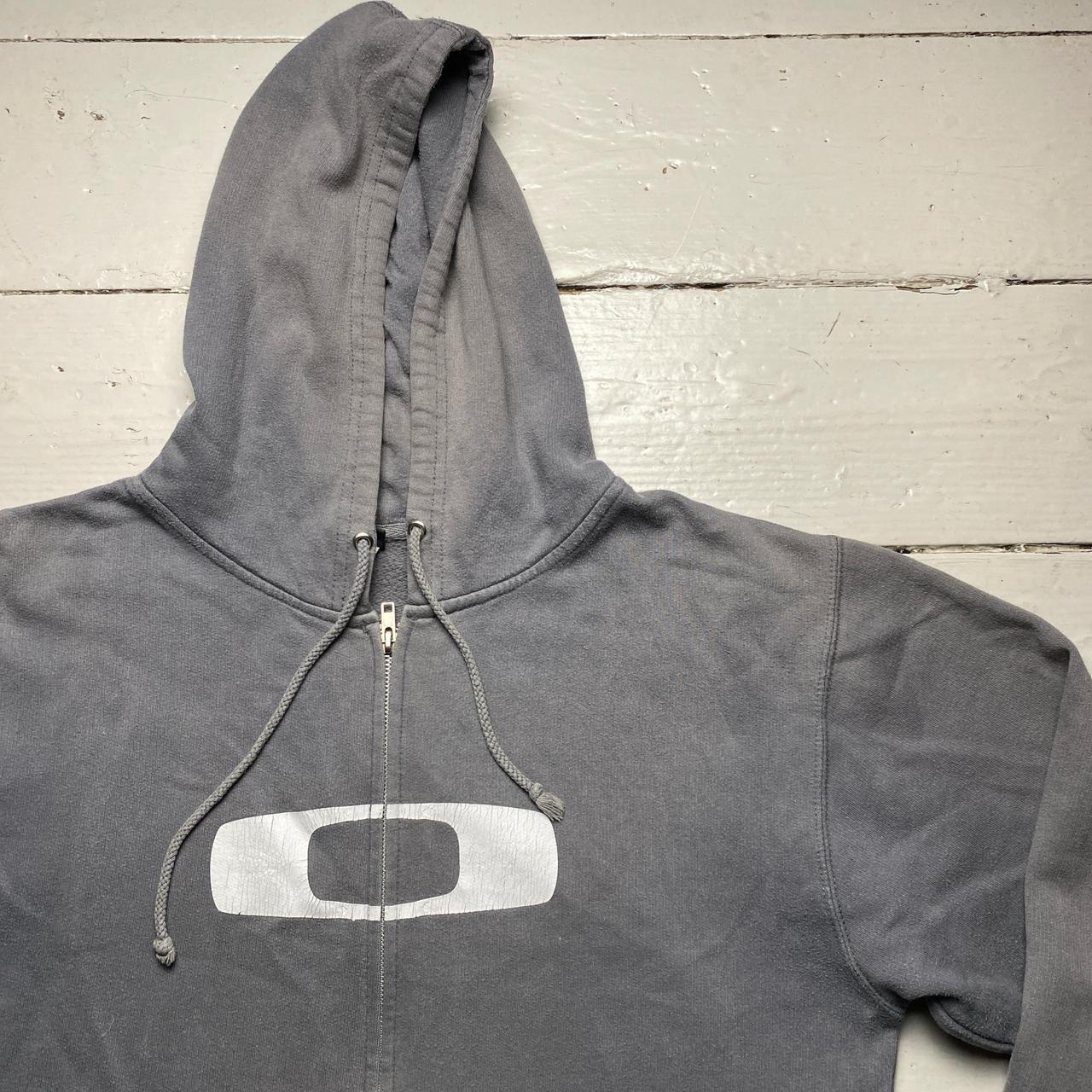 Oakley Vintage Grey and White Hoodie