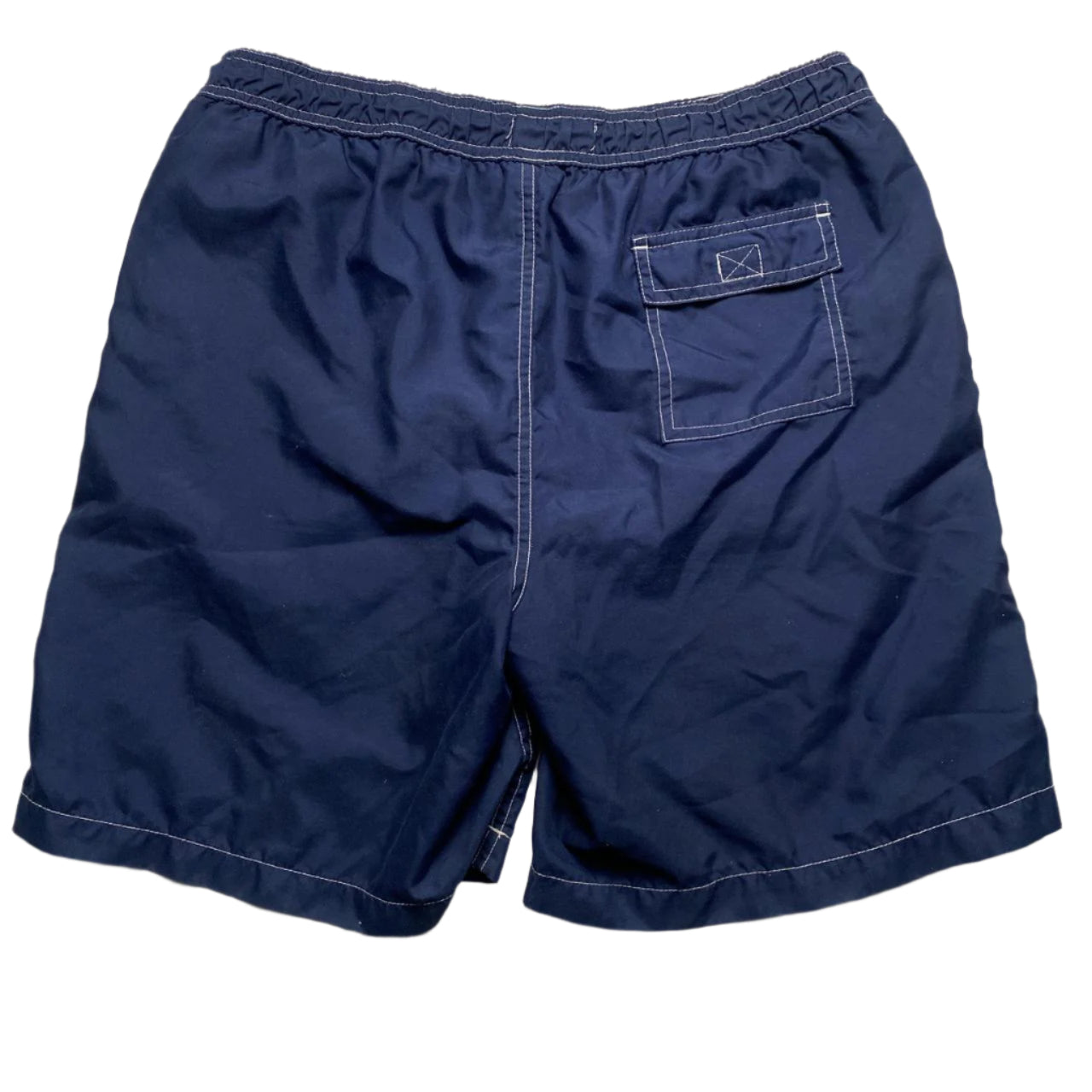 Ralph Lauren Polo Navy and Red Contrast White Stitch Swim Shorts (S)