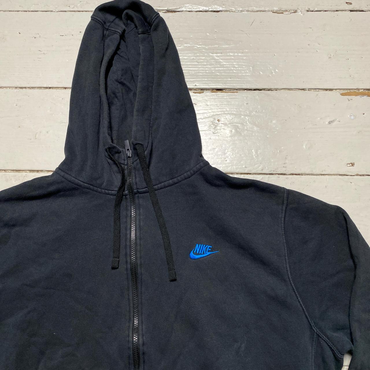 Nike Black and Blue Swoosh Hoodie