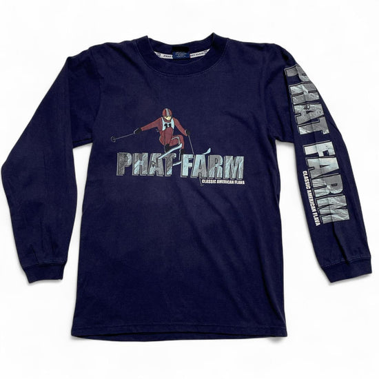 Phat Farm Ski Navy Long Sleeve T Shirt (S)