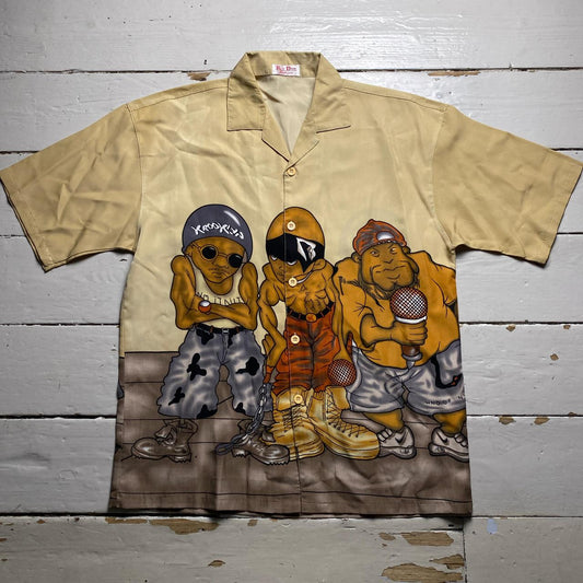 Vintage Y2K Hip Hop Cartoon Graffiti Characters Short Sleeve Shirt