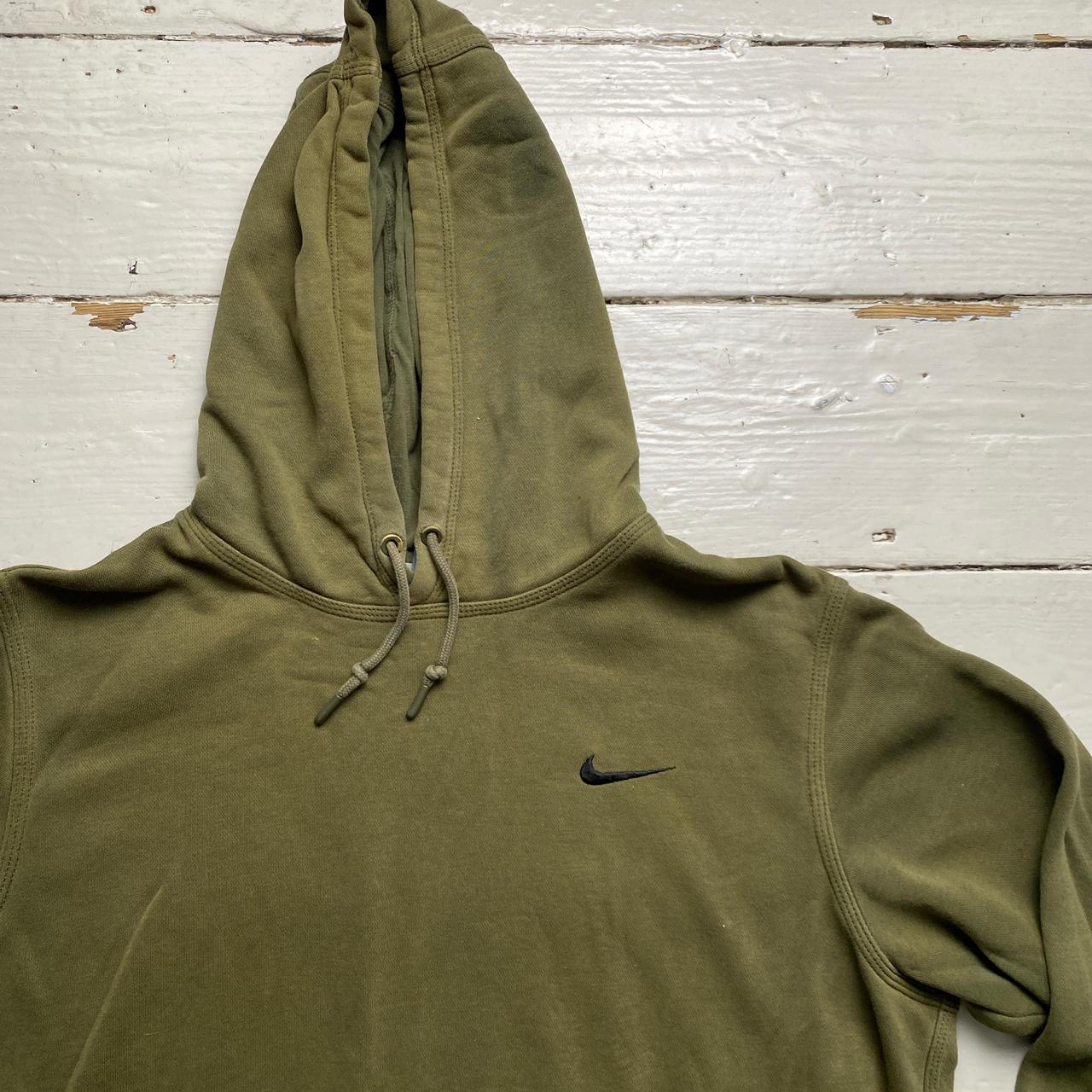 Nike Olive Green and Black Swoosh Hoodie