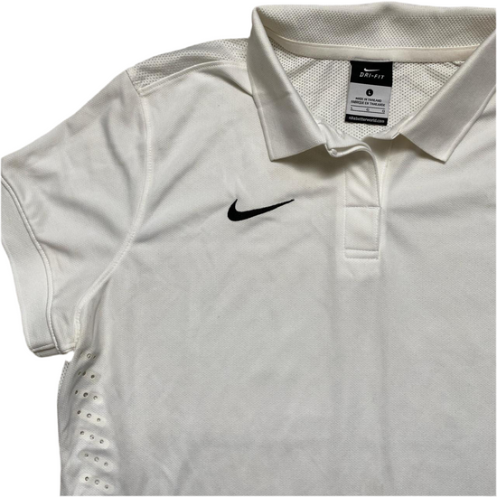 Nike Golf White and Black Swoosh Polo Shirt Womens (L)