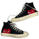 Comme Des Garcons Play Black Red and White Converse High Top Trainers (UK 10)
