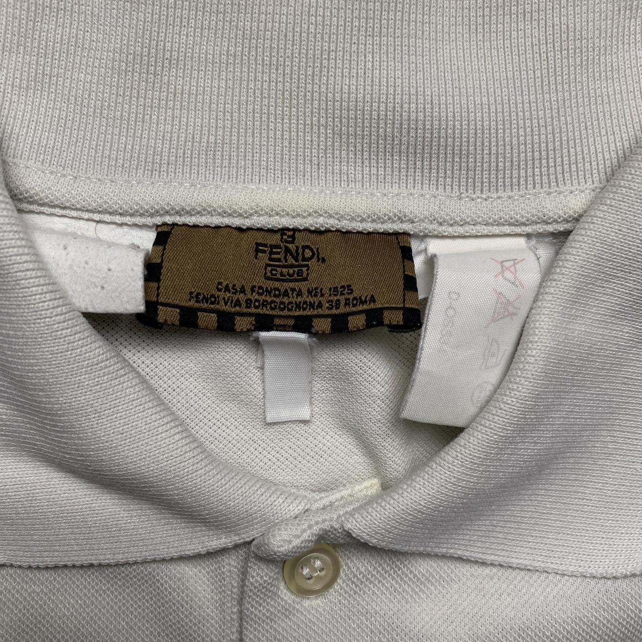 Fendi White Short Sleeve Polo Shirt (M)
