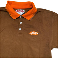 Akademiks Brown and Orange Polo Shirt (L)