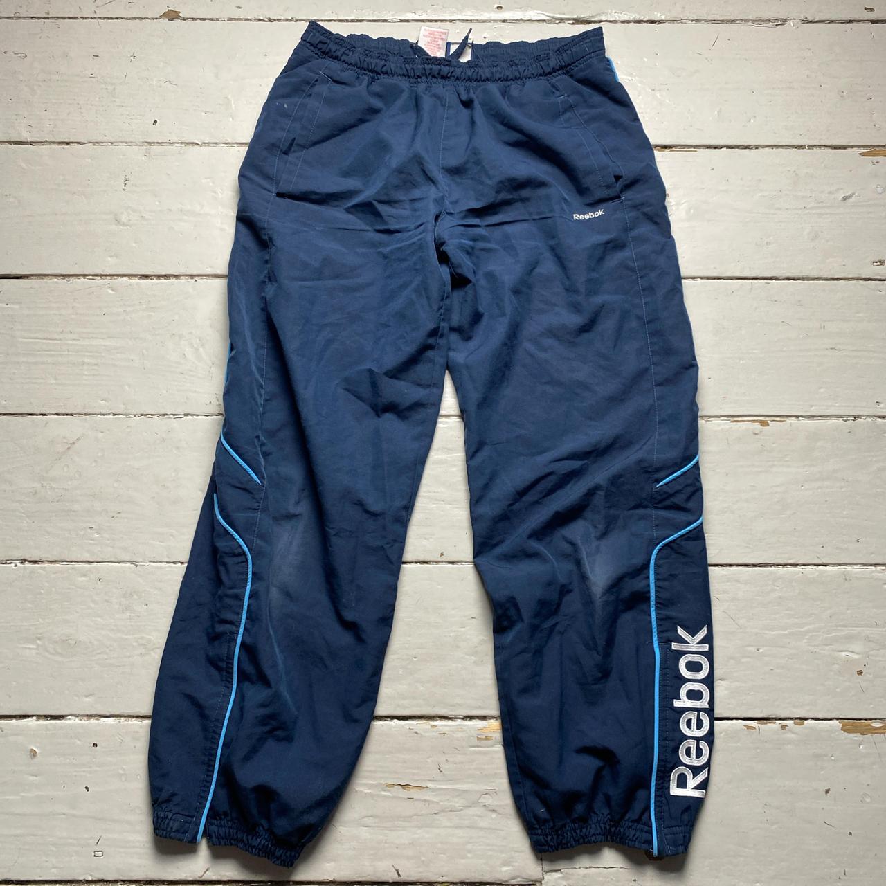 Reebok Navy White and Blue Shell Trackpant Bottoms