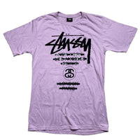 Stussy Lavender Purple and Black T Shirt (M)
