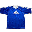 Adidas Vintage Blue and White Football Jersey T Shirt (L)