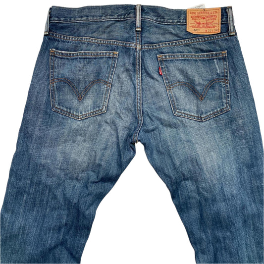 Levis 507 Slim Bootcut Jeans Navy Blue (W 33)