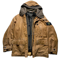 Stone Island Vintage Rubberised Dutch Rope Leather Brown 1996 Jacket (L)