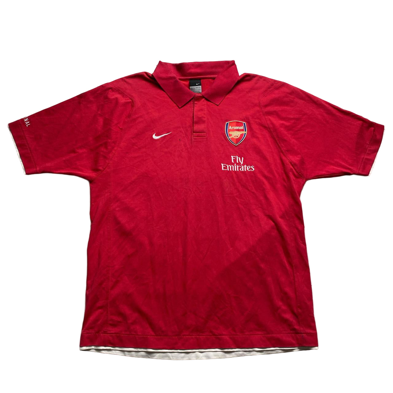 Nike Arsenal Vintage Football Polo Shirt Red and White (2XL)