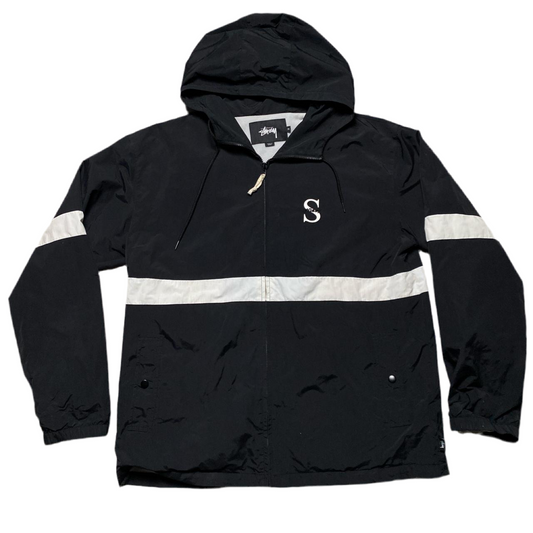 Stussy Black and White Windbreaker Jacket (XL)