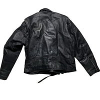 London Leather Vintage Black Biker Motorcycle Jacket (L)
