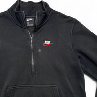 Nike Black and White Red Swoosh Quarter Zip Jumper (S)